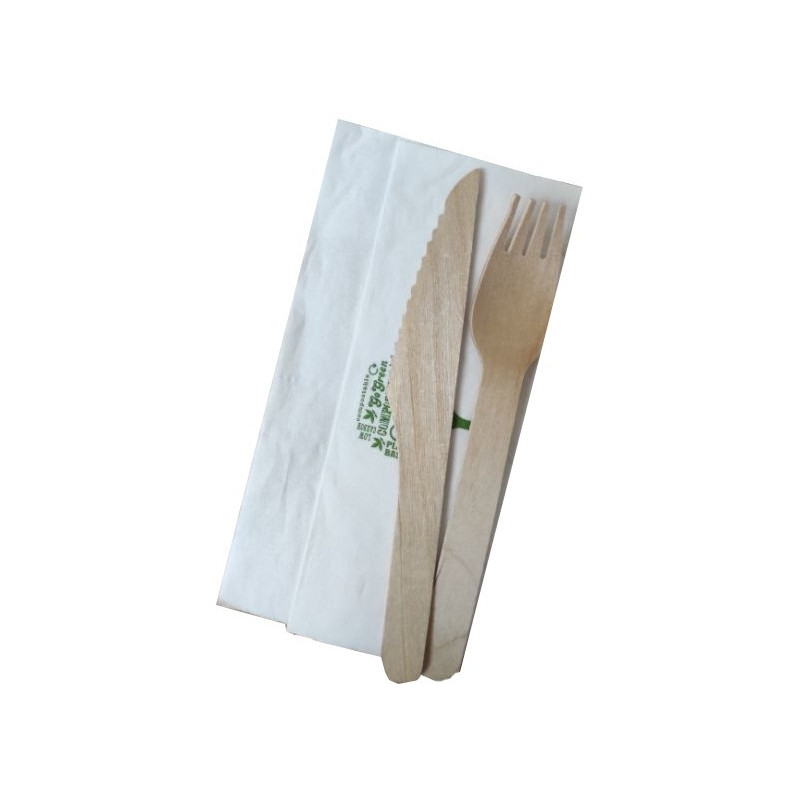BIOplasty EKO BIO SADA VIDLIČKA + NÔŽ Z DREVA 160 mm hnedé 1 ks